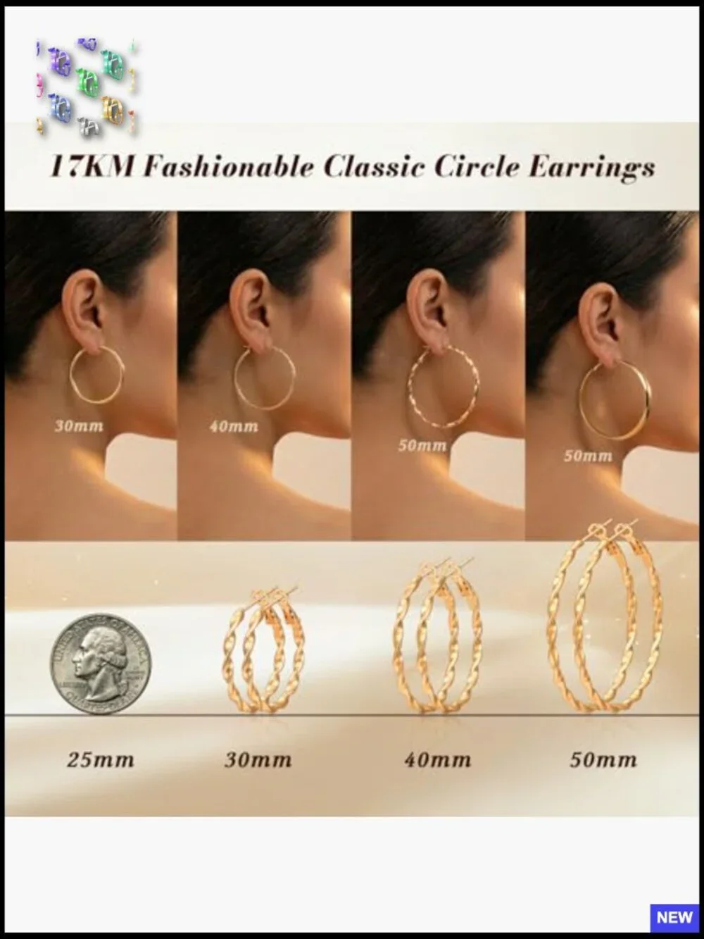 54 Pairs Gold Hoop Earrings Set Multipack Boho Stud Hoop Earring Pack Assorted